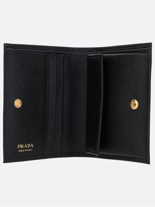 Small Saffiano Metal Logo Bicycle Wallet Black - PRADA - BALAAN 3