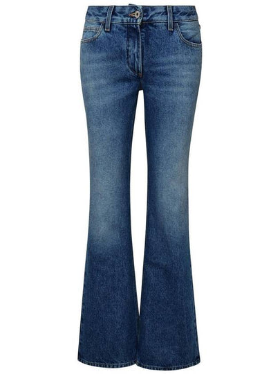 Women's Logo Patch Cotton Flare Jeans Blue - OFF WHITE - BALAAN 2