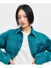 Women's Oversized Soju Denim Shirt Set Green - C WEAR BY THE GENIUS - BALAAN 5