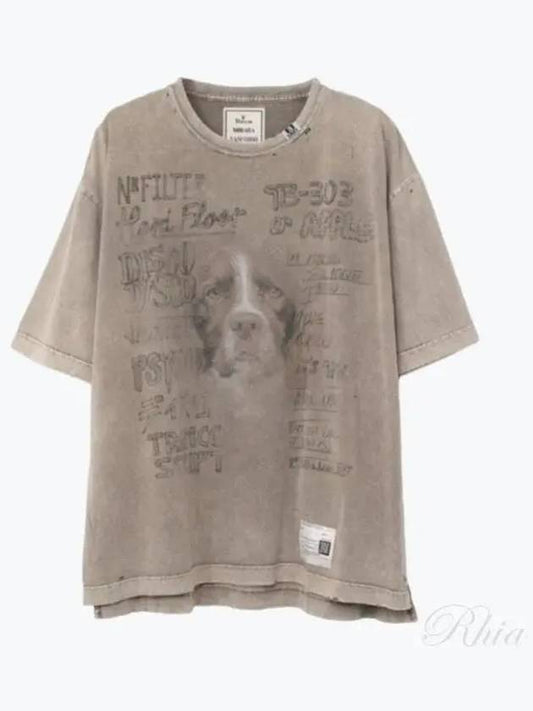A12TS602 Beige bleached t-shirt - MIHARA YASUHIRO - BALAAN 1