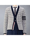 4 Bar Stripe Cable Knit Cardigan Grey - THOM BROWNE - BALAAN 2