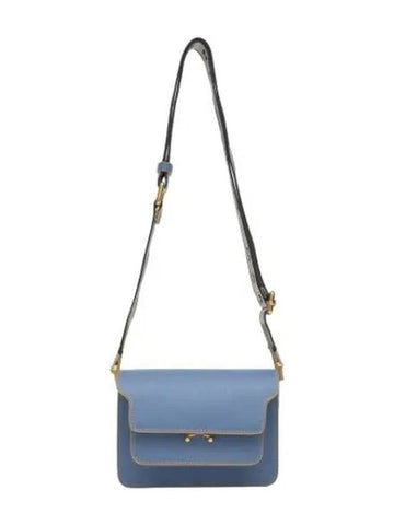 Mini Saffiano Leather Trunk Shoulder Bag Opal - MARNI - BALAAN 1