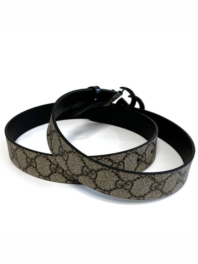 GG Marmont thin belt beige black - GUCCI - BALAAN 4