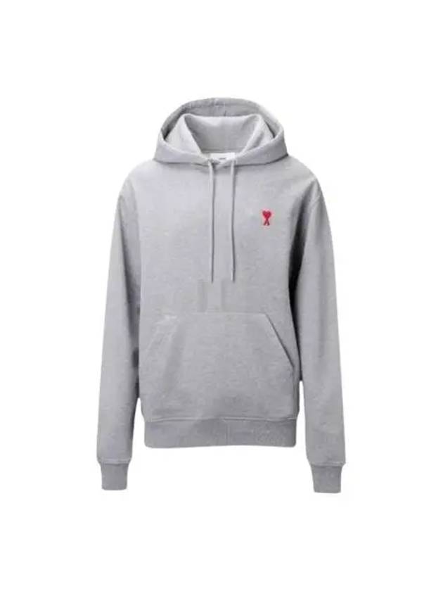 Heart Small Logo Hoodie Grey - AMI - BALAAN 2