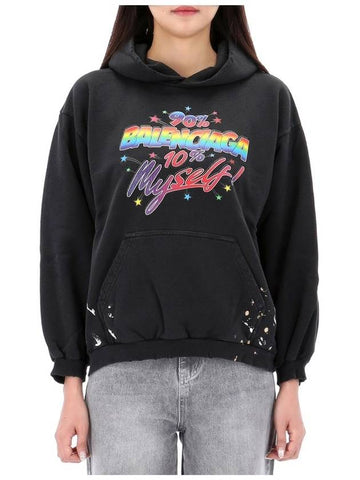 Graphic logo print overfit hoodie 697874 0105 - BALENCIAGA - BALAAN 1