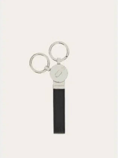 Logo Leather Key Ring Black - SALVATORE FERRAGAMO - BALAAN 2