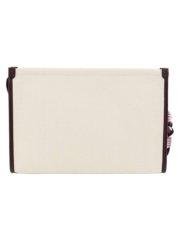 Embroidered Logo Clutch Bag Beige - ETRO - BALAAN 3