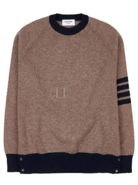 Wool 4 Bar Pullover Knit Top Medium Brown - THOM BROWNE - BALAAN 2