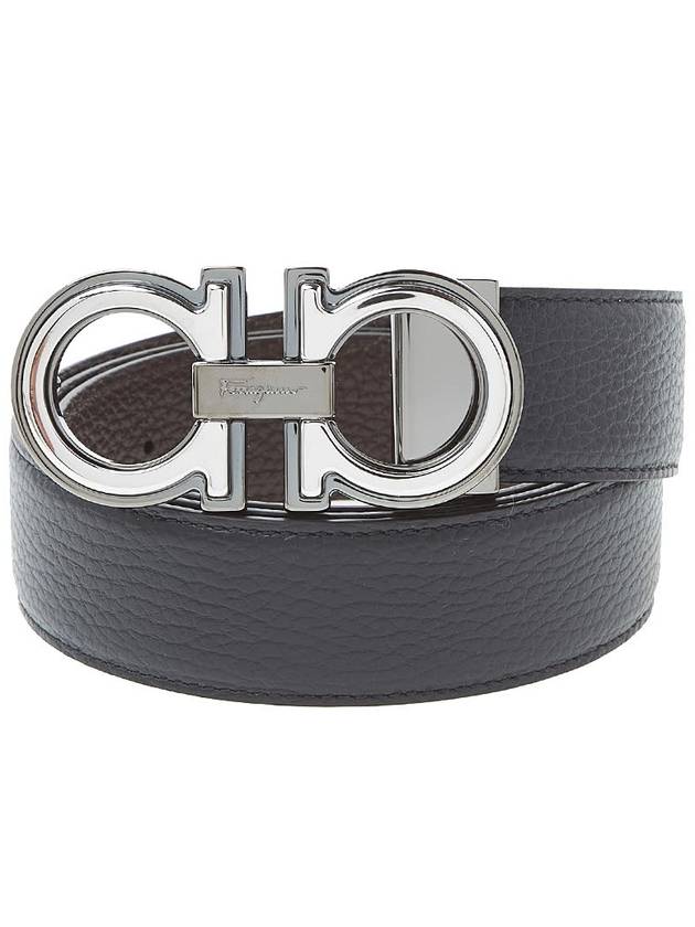 Men's Gancini Reversible Leather Belt Black - SALVATORE FERRAGAMO - BALAAN 11