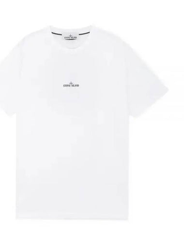 Men s back logo white short sleeve t shirt 81152NS81 V0001 1156188 - STONE ISLAND - BALAAN 1