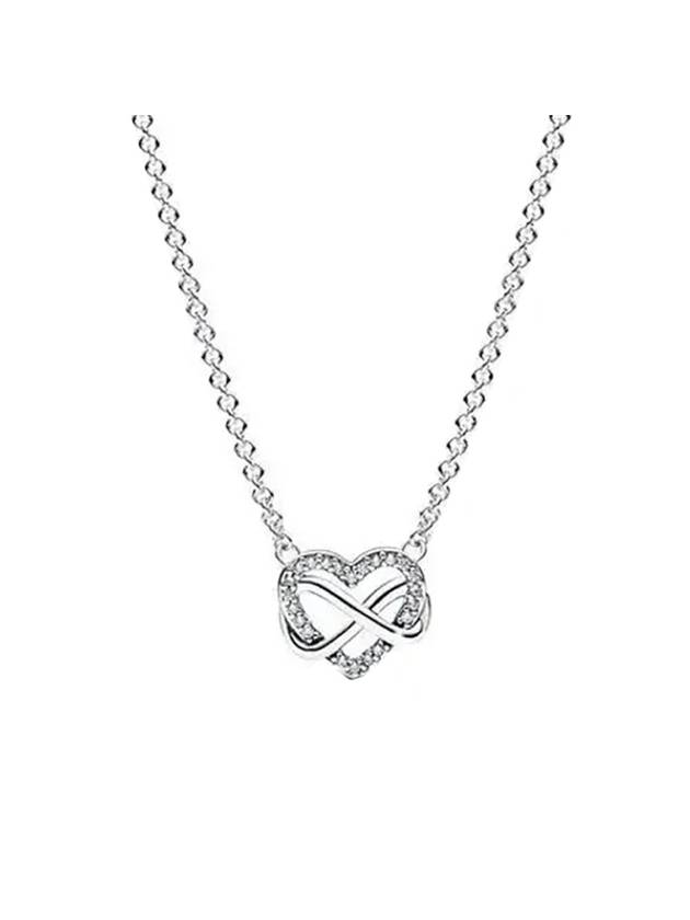 Sparkling Infinity Heart Collier Necklace Silver - PANDORA - BALAAN 1