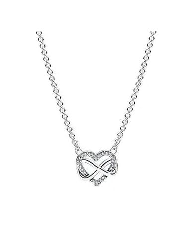 Sparkling Infinity Heart Collier Necklace Silver - PANDORA - BALAAN 1