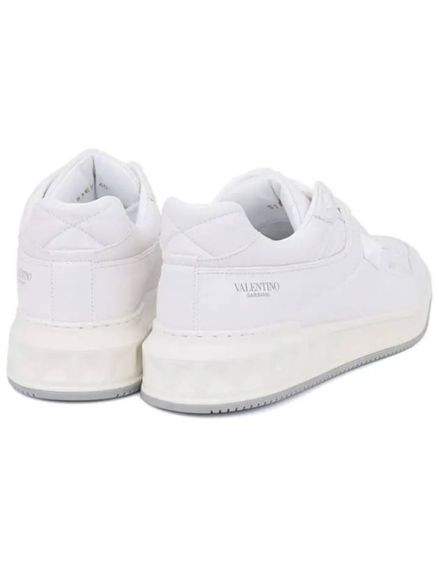 Men's Nappa Leather One-Stud Sneakers All White - VALENTINO - BALAAN 4
