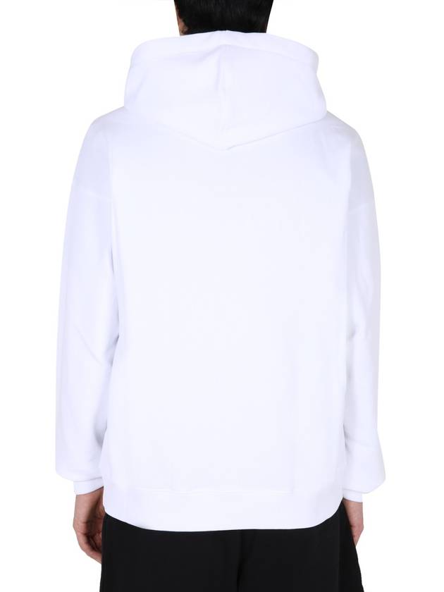 Men's Lettering Logo Hooded Zip-Up White - MOSCHINO - BALAAN 4