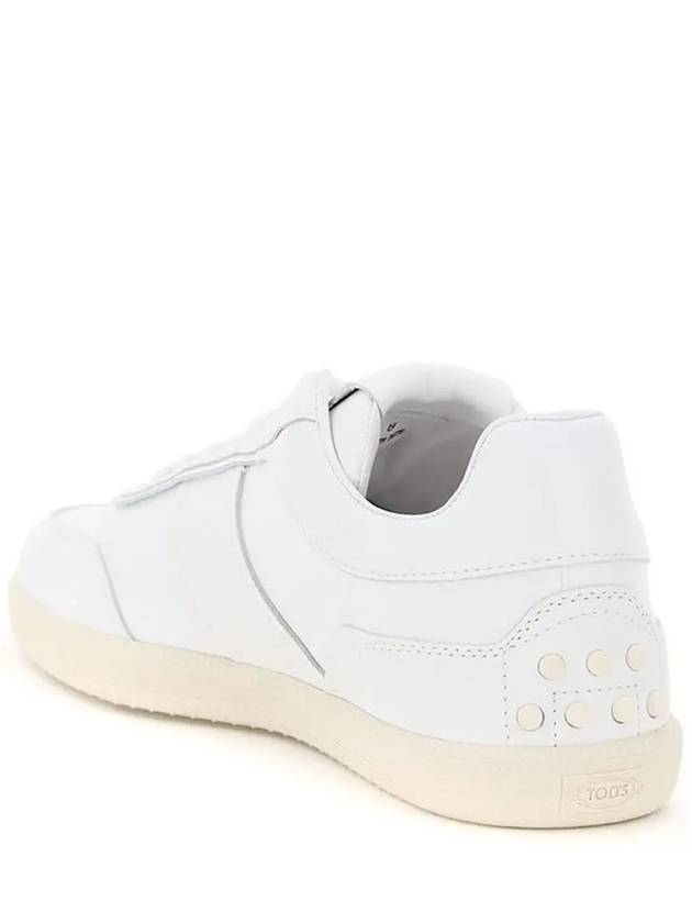 Men's Tabs Leather Low Top Sneakers White - TOD'S - BALAAN 3