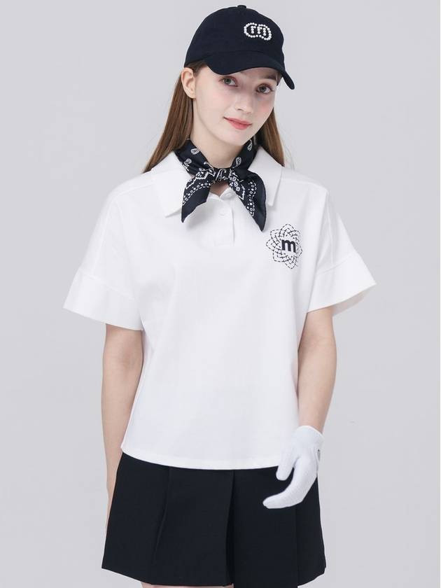 Twin Shirt Collar Naglan Cut White Short Sleeve T-Shirt DO3242TS81 - DOYOUKNOWMC GOLF WEAR - BALAAN 1