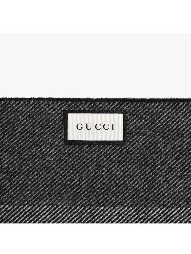 Gucci Stripe Print Wool Muffler Grey - GUCCI - BALAAN 4