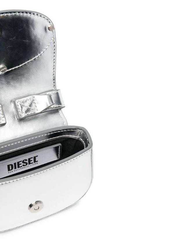 1DR Compact Mirrored Leather Shoulder Bag Silver - DIESEL - BALAAN 6