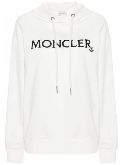 Embroidered Logo Hoodie White - MONCLER - BALAAN 2