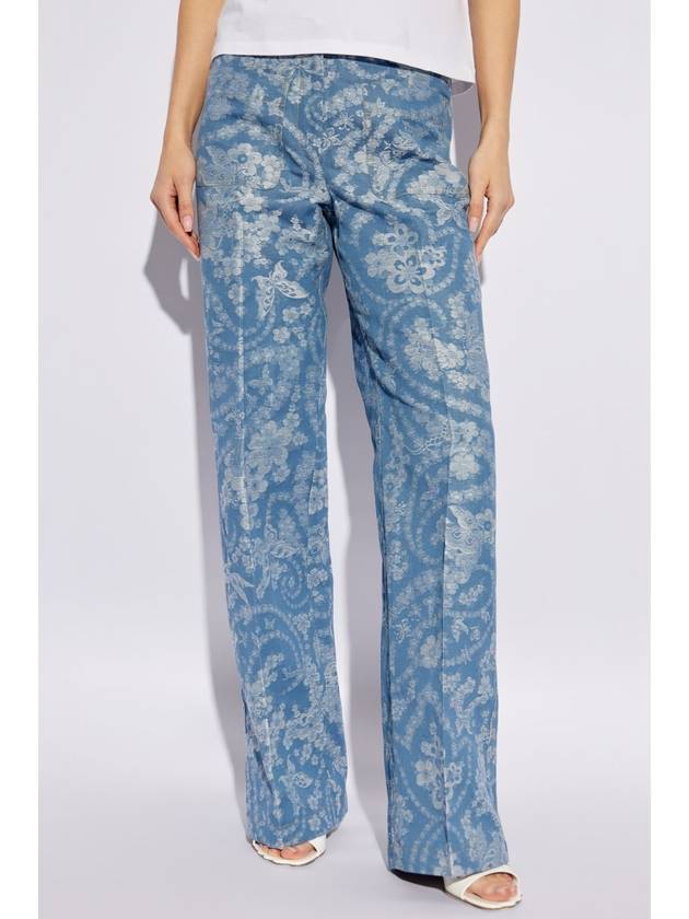 Etro Trousers With Decorative Pattern, Women's, Blue - ETRO - BALAAN 3