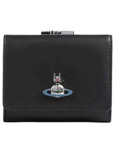 Small Frame Leather Half Wallet Black - VIVIENNE WESTWOOD - BALAAN 2