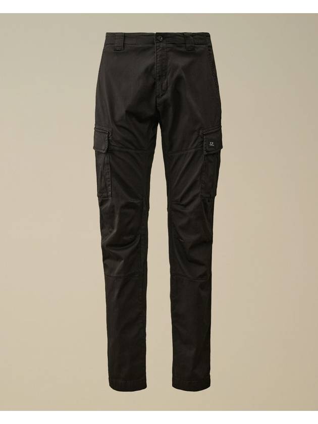 Stretch Sateen Cargo Straight Pants Black - CP COMPANY - BALAAN 2