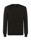 FF Logo Printed Wool Knit Top Black - FENDI - BALAAN 1