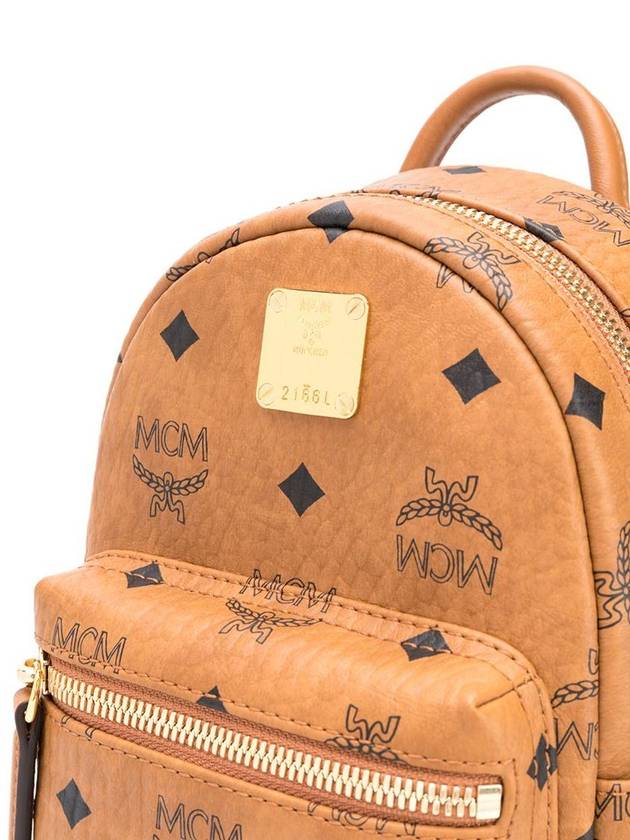 Stark Gold Studded Mini Backpack Brown - MCM - BALAAN 4