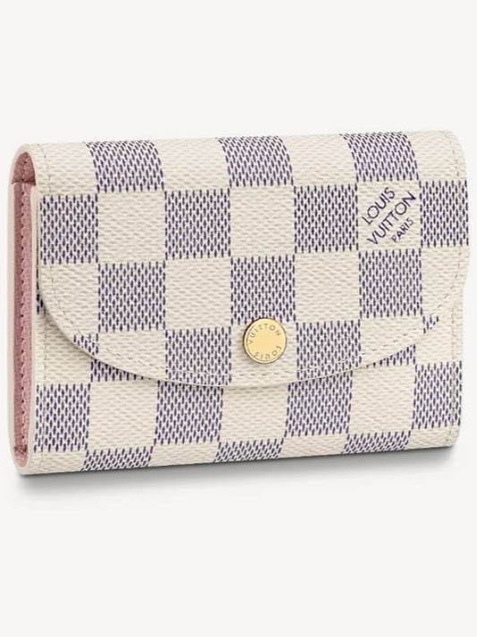 Louis Vuitton Rosalie Coin Purse Damier Azure Rose Ballerine Pink - LOUIS VUITTON - BALAAN.