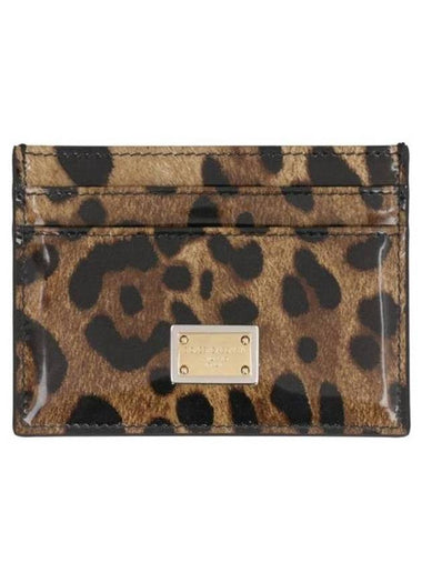 Leopard Print Leather Card Wallet Brown B0020373863 - DOLCE&GABBANA - BALAAN 1