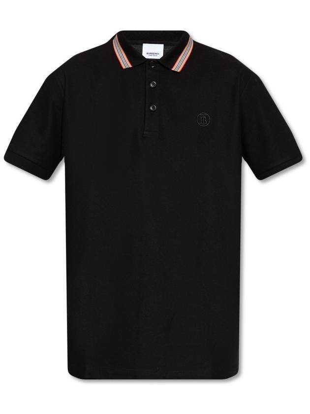 Icon Stripe Short Sleeve Polo Shirt Black - BURBERRY - BALAAN 1