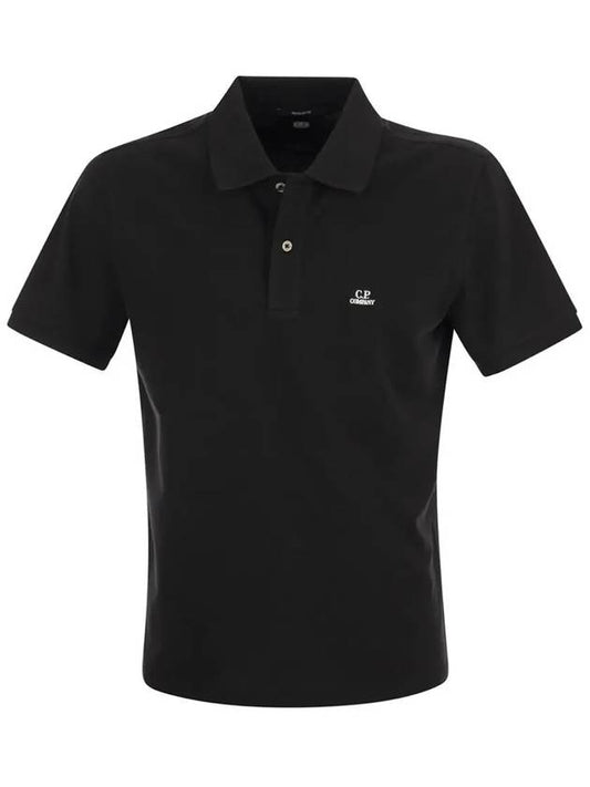 Logo Patch Polo Shirt Black - CP COMPANY - BALAAN 2