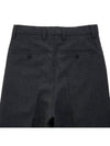 Gabardine Wool Loose Fit Wide Pants Grey - AMI - BALAAN 7