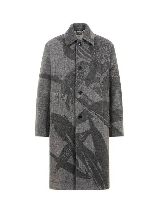 Men's printed wool single coat gray 271596 - DRIES VAN NOTEN - BALAAN 1