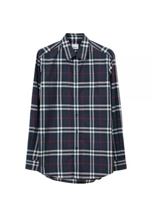 Men's Vintage Check Long Sleeve Shirt Navy - BURBERRY - BALAAN 2