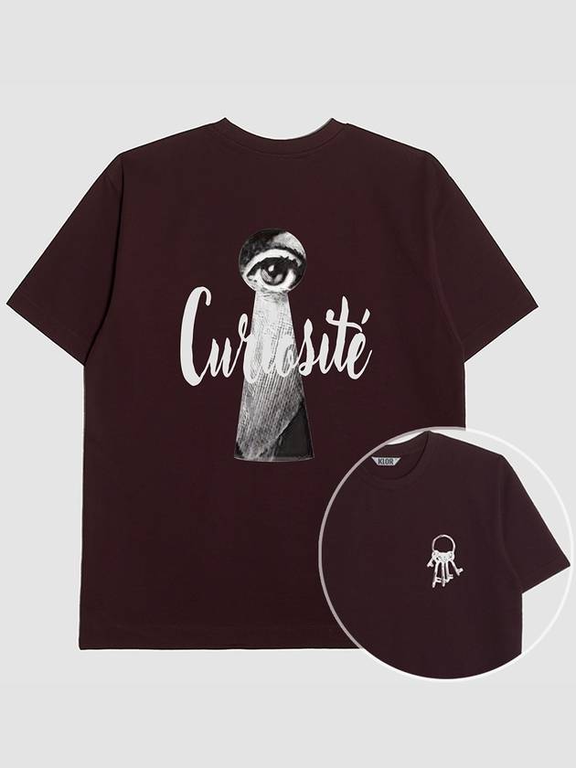 UNISEX Curiosity Graphic Short Sleeve T Shirt BURGUNDY - KLOR - BALAAN 2