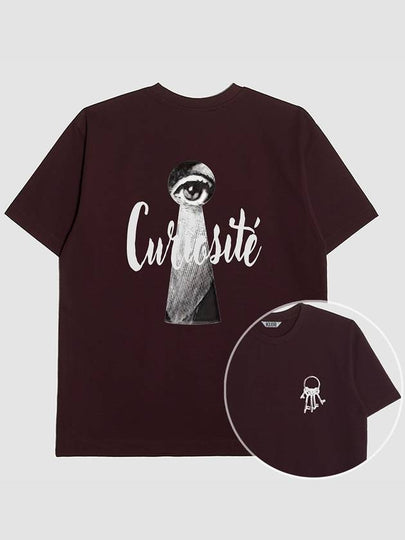 Curiosite Graphic Short Sleeve T-Shirt Burgundy - KLOR - BALAAN 2