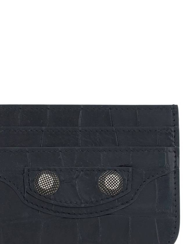 Women's Crocker Pattern Leather Cagole Card Wallet Black - BALENCIAGA - BALAAN 4