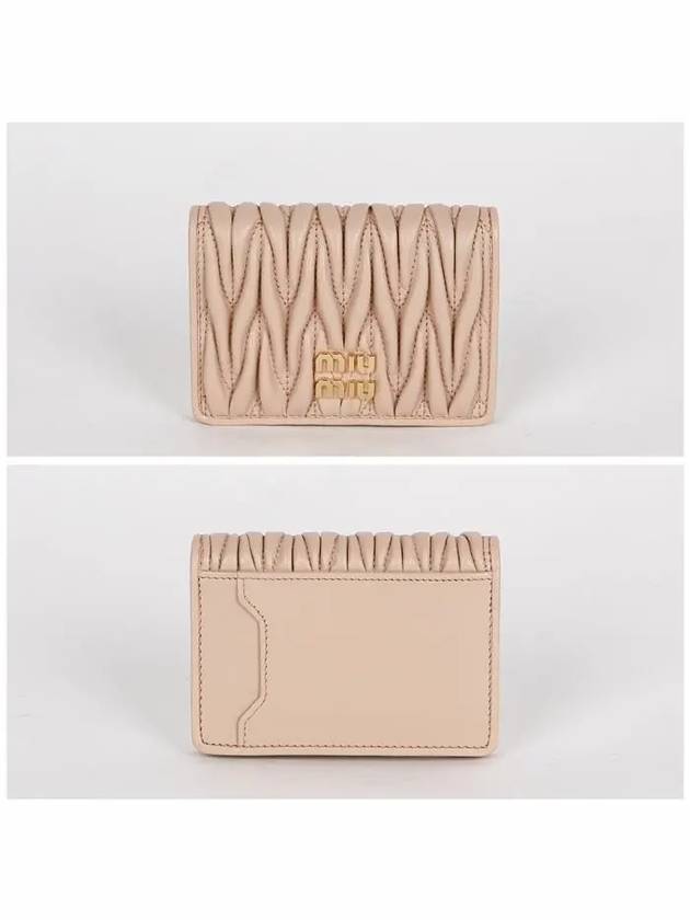 Matelasse Nappa Leather Card Wallet Pink - MIU MIU - BALAAN 3