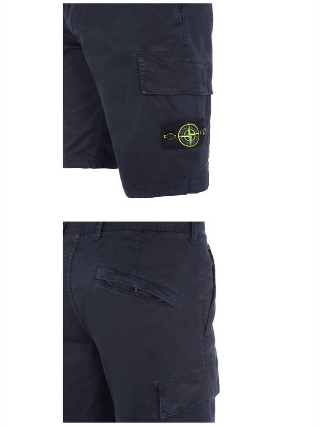 Logo Patch Cargo Bermuda Shorts Navy - STONE ISLAND - BALAAN 6