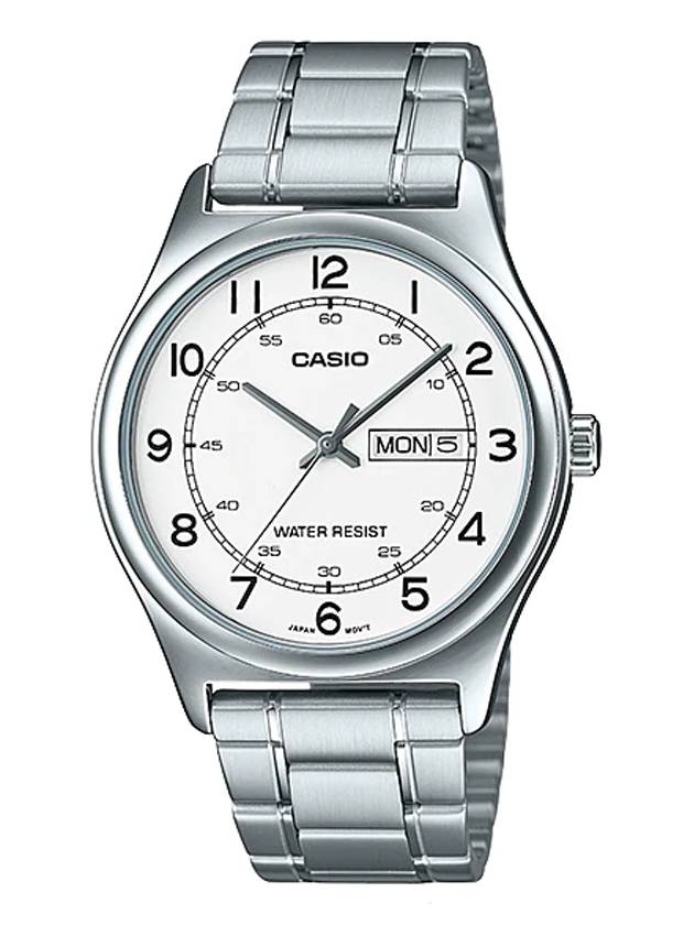 Metal Analog Watch White Silver - CASIO - BALAAN 1