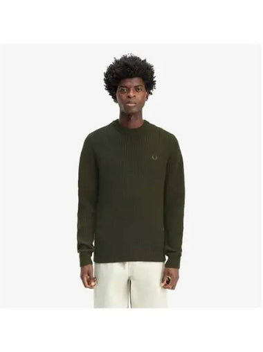 Fred Perry Sharp Lambswool Knit Hunting Green AFPM2436539 408 - FRED PERRY - BALAAN 1