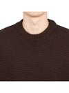 Crew Neck Wool Knit Top Brown - TEN C - BALAAN 7