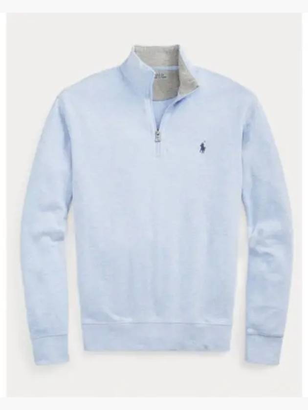 Pony Logo Half Zip Up Sweatshirt Light Blue - POLO RALPH LAUREN - BALAAN 2