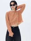 RIBBED KNIT FRINGED PULLOVER CORAL - ETCH - BALAAN 4