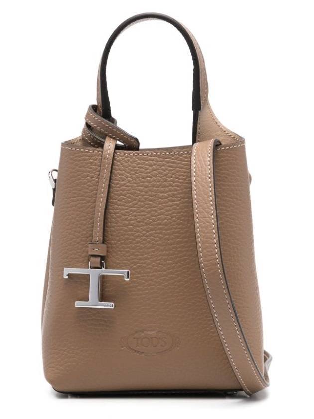 Micro Leather Mini Tote Bag Brown - TOD'S - BALAAN 2