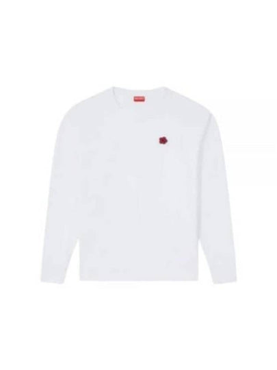 Boke Flower Embroidery Cotton Long Sleeve T-Shirt White - KENZO - BALAAN 2