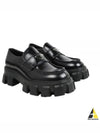 Monolith Brushed Leather Loafers Black - PRADA - BALAAN 2