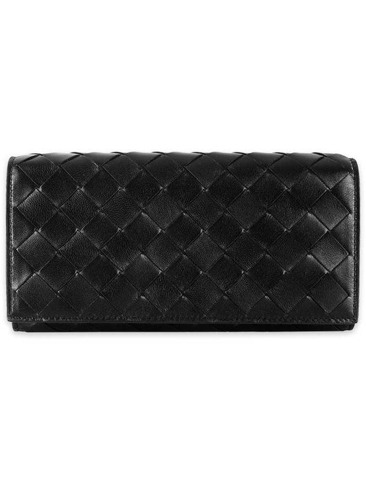 Intrecciato Flap Long Wallet Black - BOTTEGA VENETA - BALAAN 2