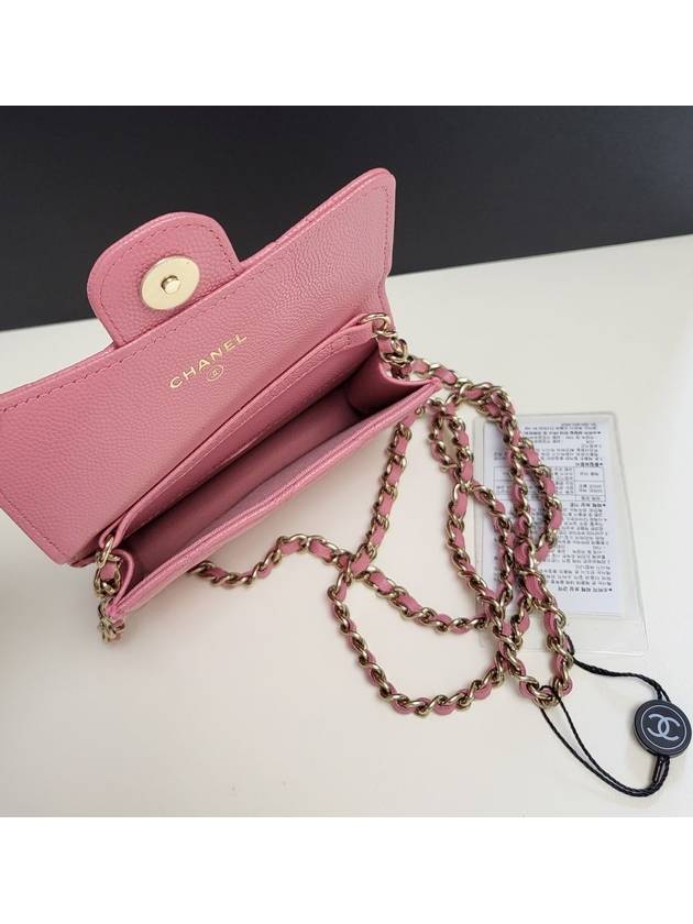 classic gold caviar chain mini cross bag rose pink - CHANEL - BALAAN.